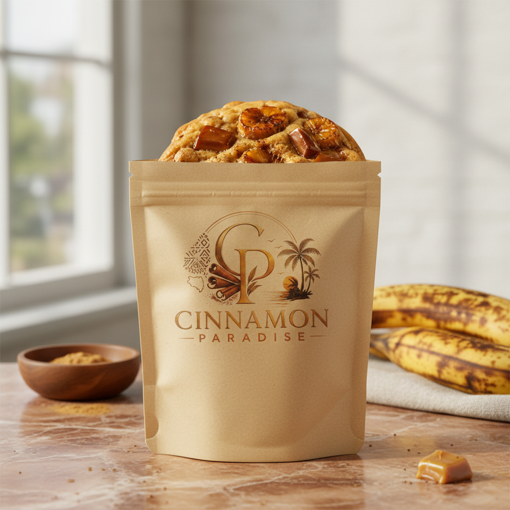 Cookie Banane Caramel - Pochette Kraft Cinnamon Paradise