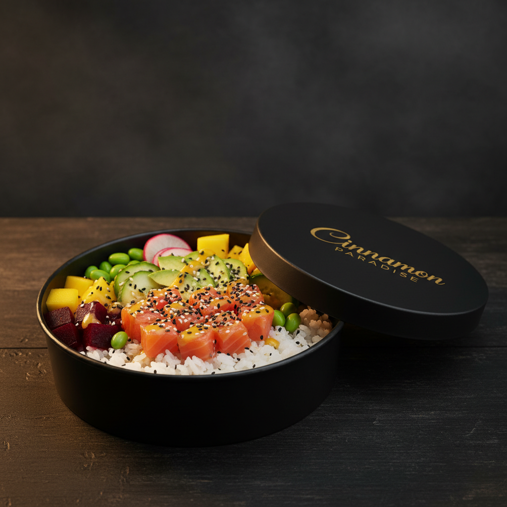 Poke bowl saumon gravlax en cubes - Cinnamon Paradise